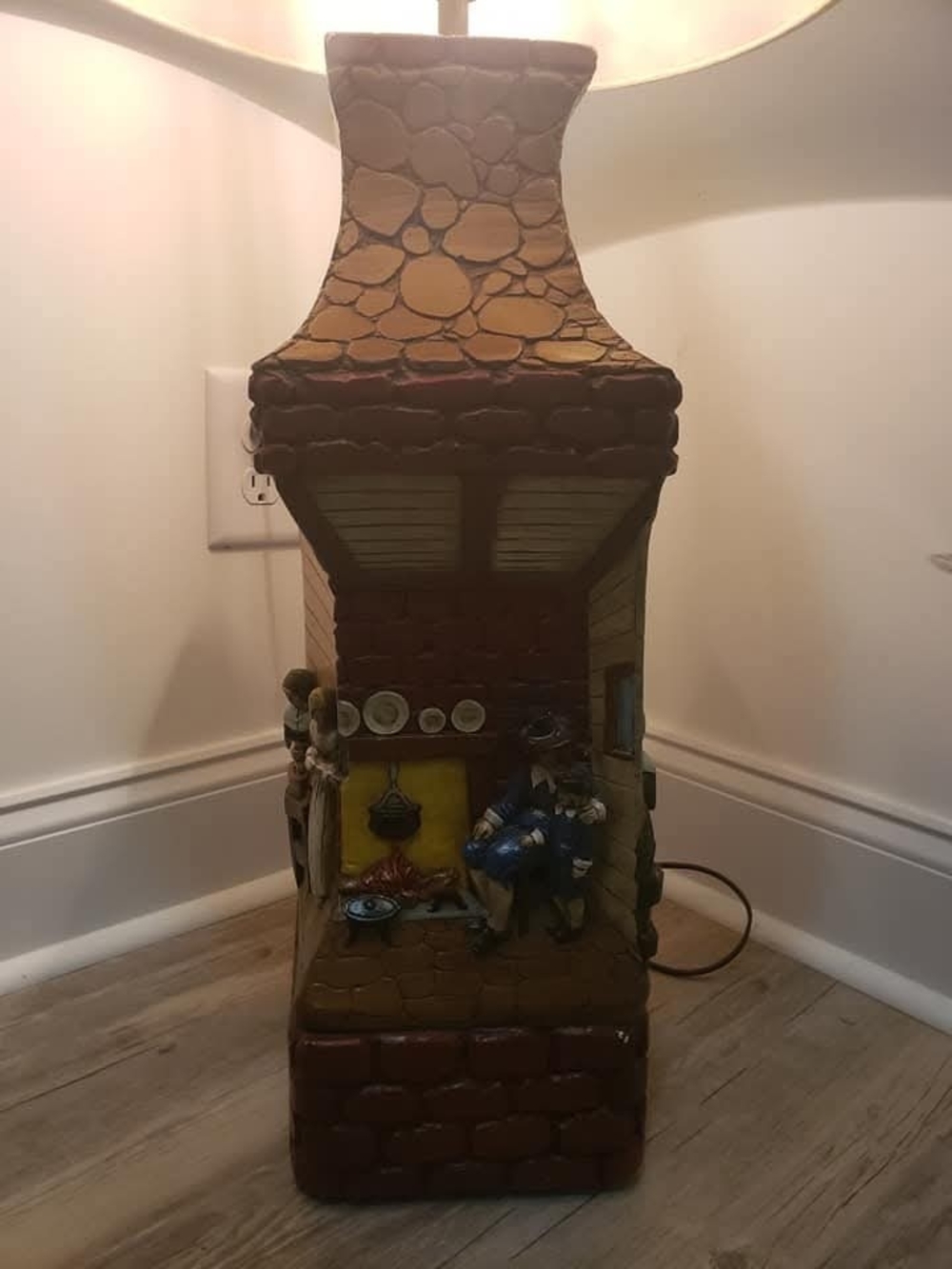 1960 1970 HAND MADE Ceramic Cottage Lamp